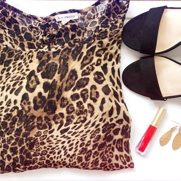 Roommates Tops - Leopard blouse
